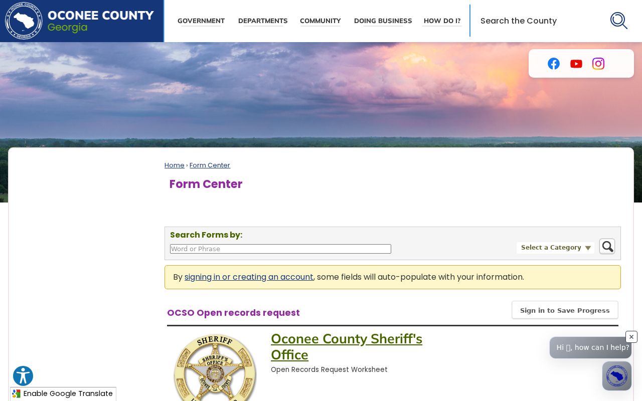 Oconee County warrant record request form