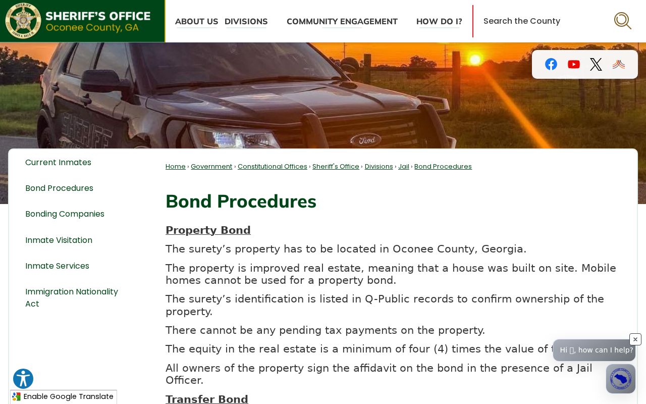 Oconee County bench warrant bond procedures