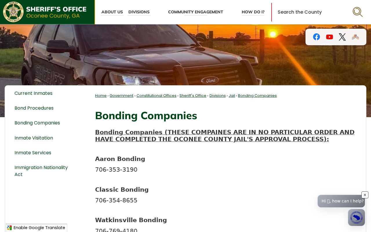 Oconee County bench warrant bonding information