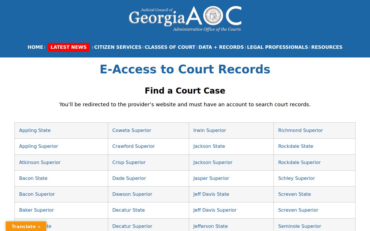 Oconee County warrant search Georgia E-Access list